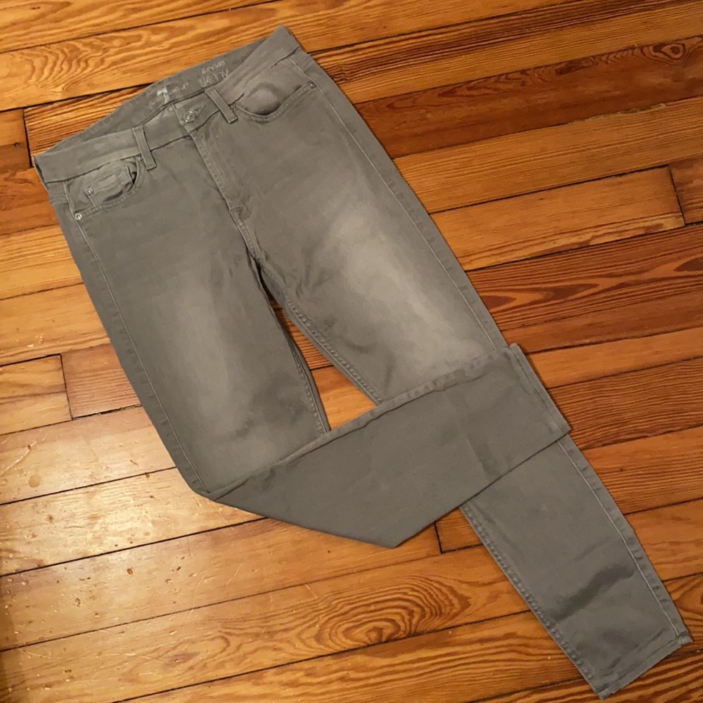 7 For All Mankind Grey Skinny Jeans